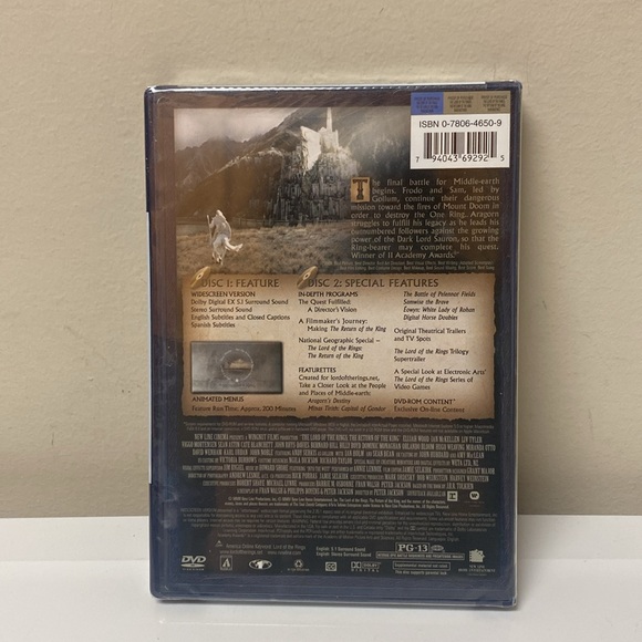 The Lord of the Rings The Return of the King 2 disc DVD Set - Picture 2 of 3